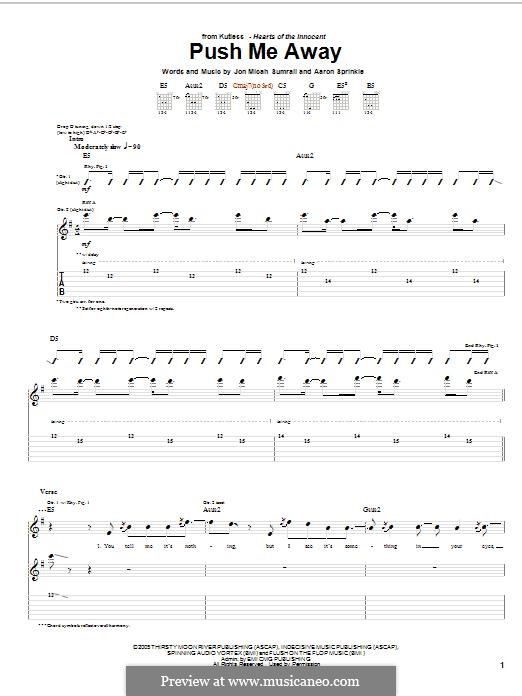 Push Me Away (Kutless): For guitar with tab by Jon Micah Sumrall, Aaron Sprinkle