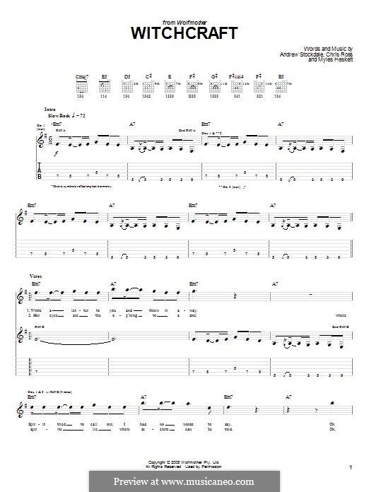 Witchcraft (Wolfmother): For guitar with tab by Andrew Stockdale, Chris Ross, Myles Heskett