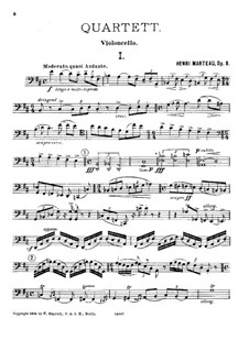 String Quartet No.2 in D Major, Op.9: Cello part by Henri Marteau