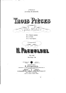 Three Pieces for Piano, Op.22: Complete set by Henryk Pachulski