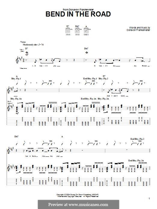Bend in the Road: For guitar with tab by Donavon Frankenreiter