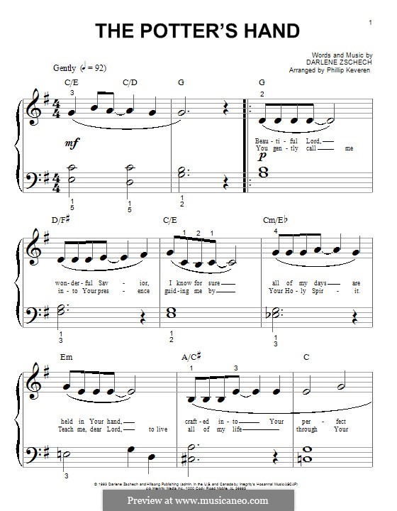 The Potter's Hand: For piano by Darlene Zschech