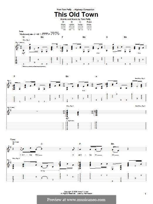 This Old Town: For guitar with tab by Tom Petty