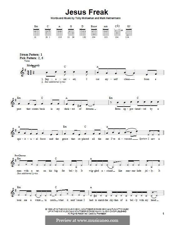 Jesus Freak (dc Talk): For guitar with tab by Mark Heimermann, Toby McKeehan