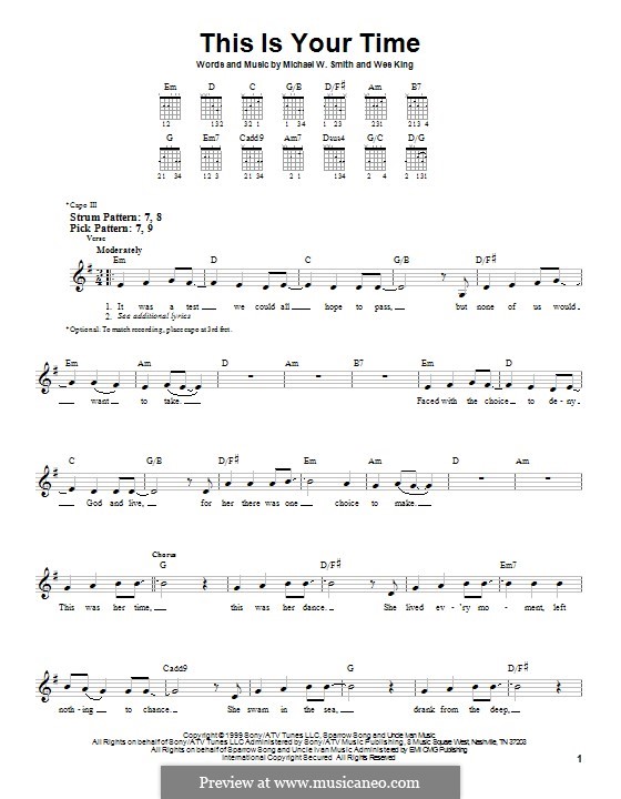 This Is Your Time: For guitar with tab by Michael W. Smith, Wes King