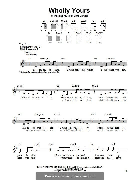 Wholly Yours (David Crowder Band): For guitar with tab by David Crowder