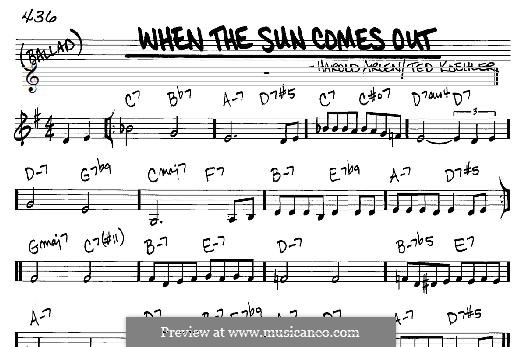 When The Sun Comes Out By H Arlen Sheet Music On MusicaNeo