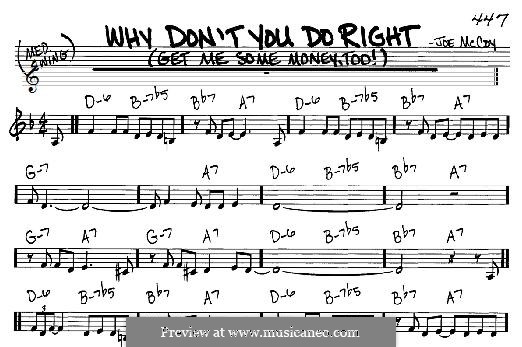 Why don't You Do Right (Get Me Some Money, Too!): For any instrument by Joe McCoy