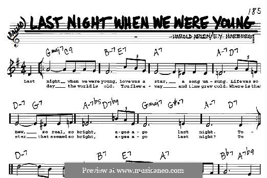Last Night When We Were Young (Frank Sinatra): For any instrument by Harold Arlen