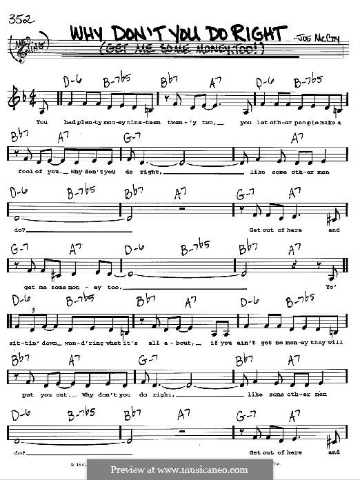 Why don't You Do Right (Get Me Some Money, Too!): For any instrument by Joe McCoy