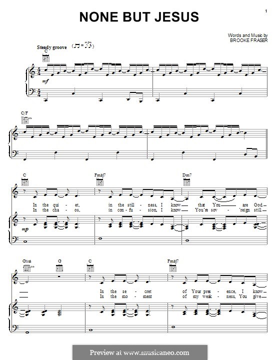 None But Jesus: For voice and piano (or guitar) by Brooke Fraser