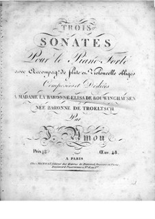 Three Sonatas for Piano, Flute and Cello: Piano part by Johann Andreas Amon