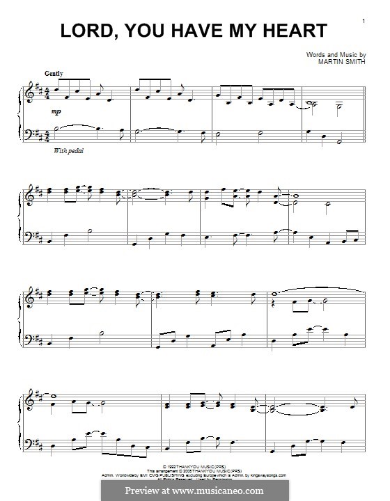 Lord, You Have My Heart (Delirious?) by M. Smith sheet