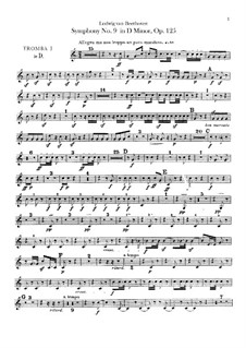 Complete Symphony: Trumpets parts by Ludwig van Beethoven