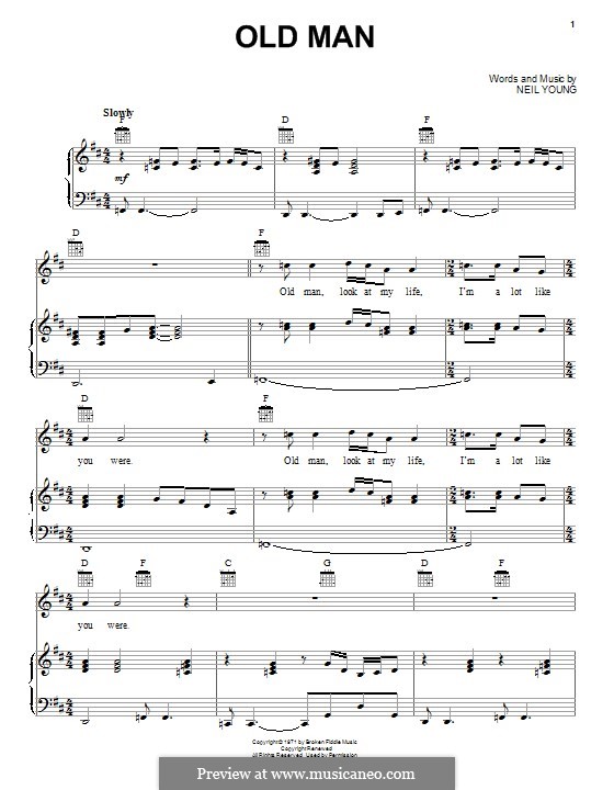 Old Man: For voice and piano (or guitar) by Neil Young