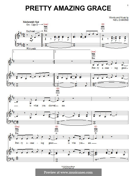 Pretty Amazing Grace by N. Diamond sheet music on MusicaNeo