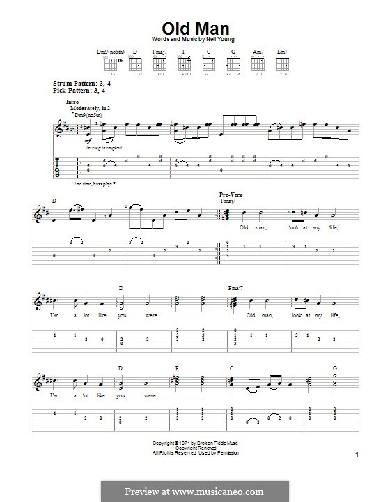 Old Man: For guitar with tab by Neil Young