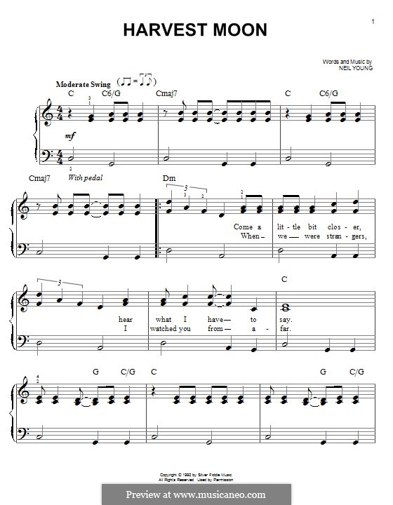 Harvest Moon: For piano by Neil Young