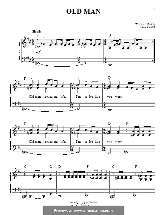 Old Man: For piano by Neil Young