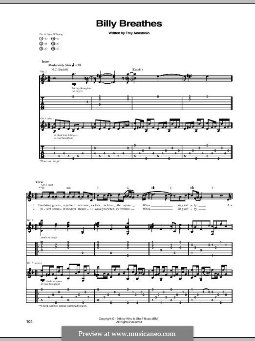 Billy Breathes (Phish): For guitar with tab by Trey Anastasio