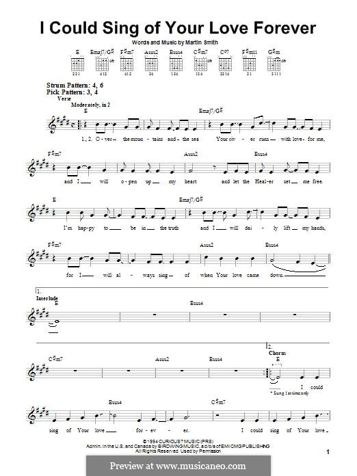 I Could Sing of Your Love Forever: For guitar with tab by Martin Smith