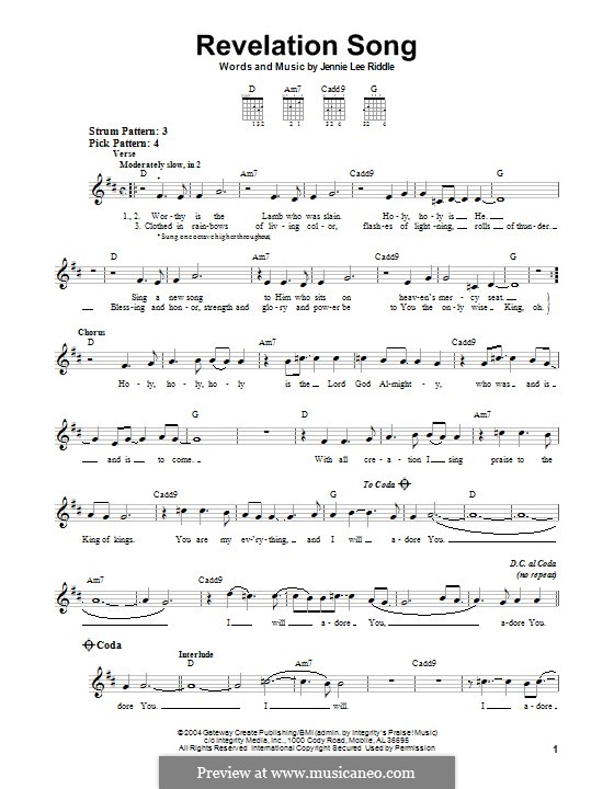 Passion: Revelation Song sheet music for voice, piano or guitar