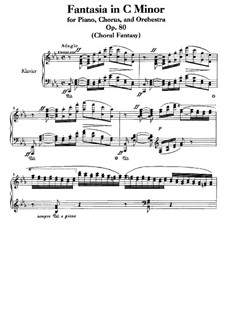 Fantasia in C Minor, Op.80: Piano score with vocal parts by Ludwig van Beethoven