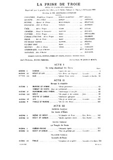 Les Troyens (The Trojans), H.133 Op.29: Acts I-III for soloists, choir and piano by Hector Berlioz