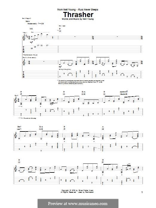 Thrasher: For guitar with tab by Neil Young