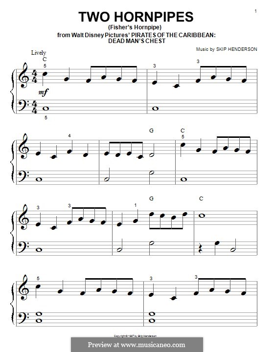 Two Hornpipes (Fisher's Hornpipe): For piano by Skip Henderson