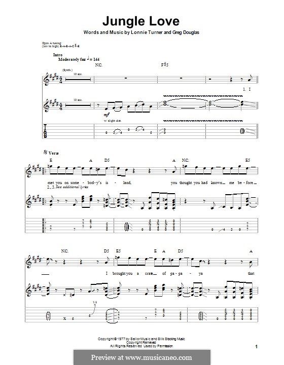 Jungle Love (The Steve Miller Band): For guitar with tab by Lonnie Turner, Greg Douglass