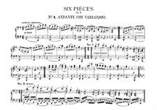 Six Easy Pieces for Piano Four Hands, J.9–14 Op.3: No.4 Andante con variazioni by Carl Maria von Weber