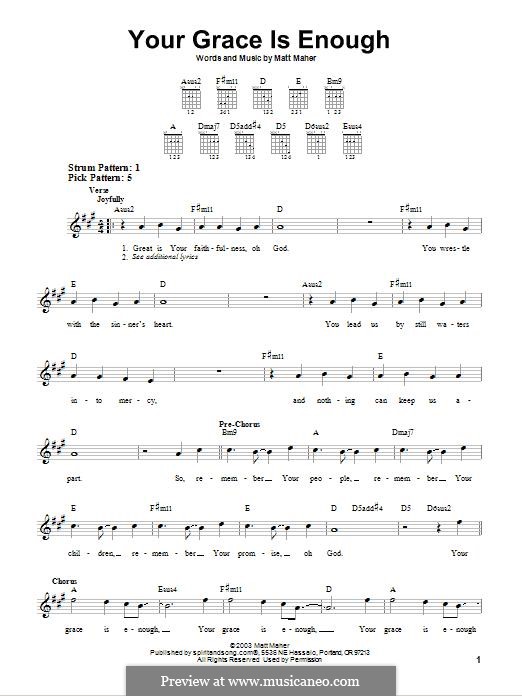 Your Grace is Enough by M. Maher sheet music on MusicaNeo
