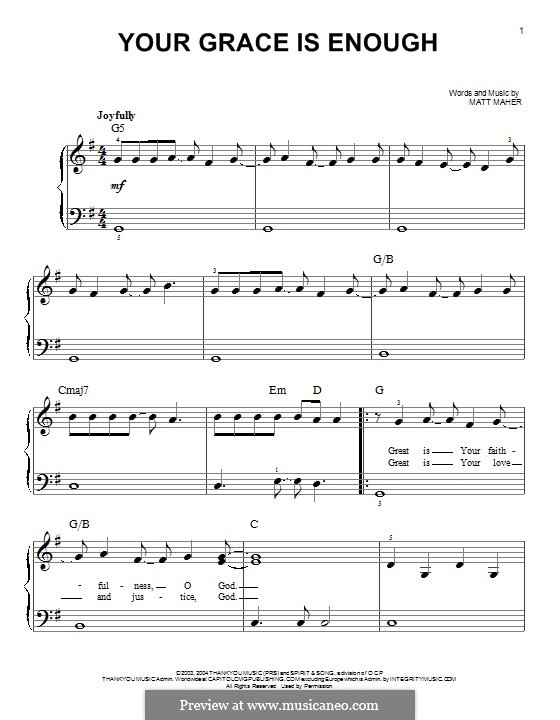 Your Grace is Enough by M. Maher sheet music on MusicaNeo