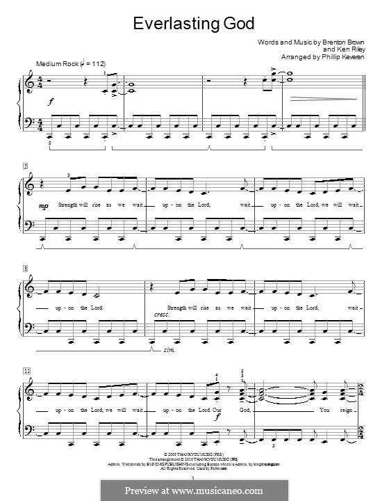 Everlasting God By B Brown K Riley Sheet Music On Musicaneo