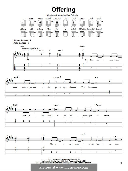 Offering: For guitar with tab by Paul Baloche