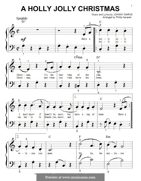 Piano version: For a single performer by Johnny Marks
