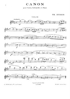 Canon for Piano Trio: Violin part by Théodore Dubois