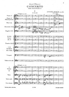 Concerto for Cello and Orchestra in B Minor, B.191 Op.104: Movement I by Antonín Dvořák