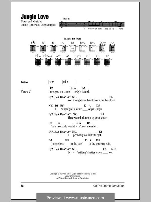 Jungle Love (The Steve Miller Band): Lyrics and chords by Lonnie Turner, Greg Douglass