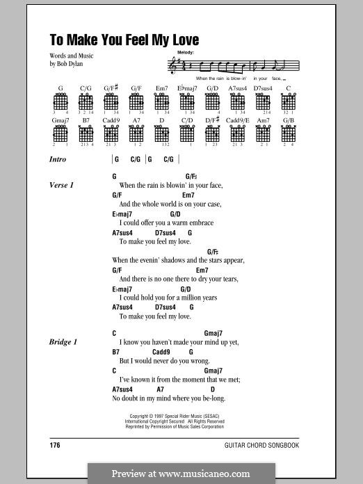 Make You Feel My Love: Lyrics and chords by Bob Dylan