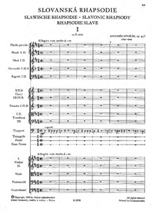 Rhapsody No.1 in D Major: Full score by Antonín Dvořák