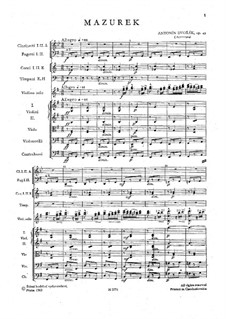 Mazurka in E Minor, B.90 Op.49: Full score by Antonín Dvořák