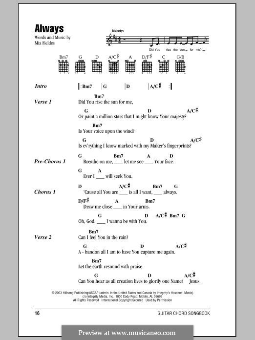 Always (Hillsong United): Lyrics and chords by Mia Fieldes