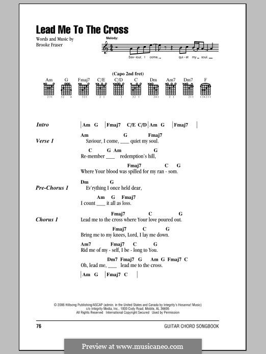 Lead Me to the Cross: Lyrics and chords by Brooke Fraser