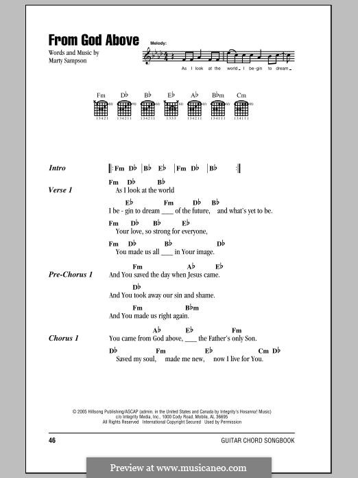 From God Above (Hillsong United): Lyrics and chords by Marty Sampson