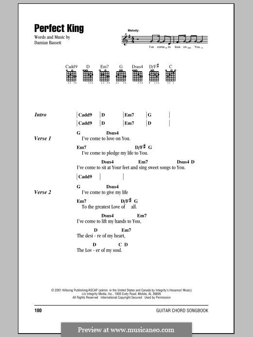 Perfect King (Hillsong United): Lyrics and chords by Damian Bassett