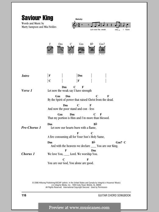 Saviour King (Hillsong United): Lyrics and chords by Mia Fieldes, Marty Sampson