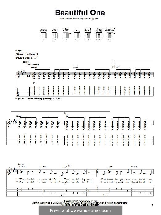 Beautiful One: For guitar with tab by Tim Hughes