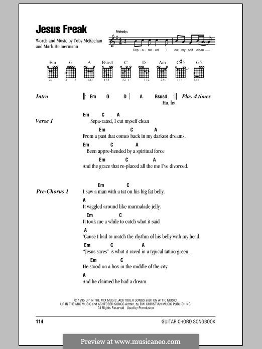 Jesus Freak (dc Talk): Lyrics and chords by Mark Heimermann, Toby McKeehan